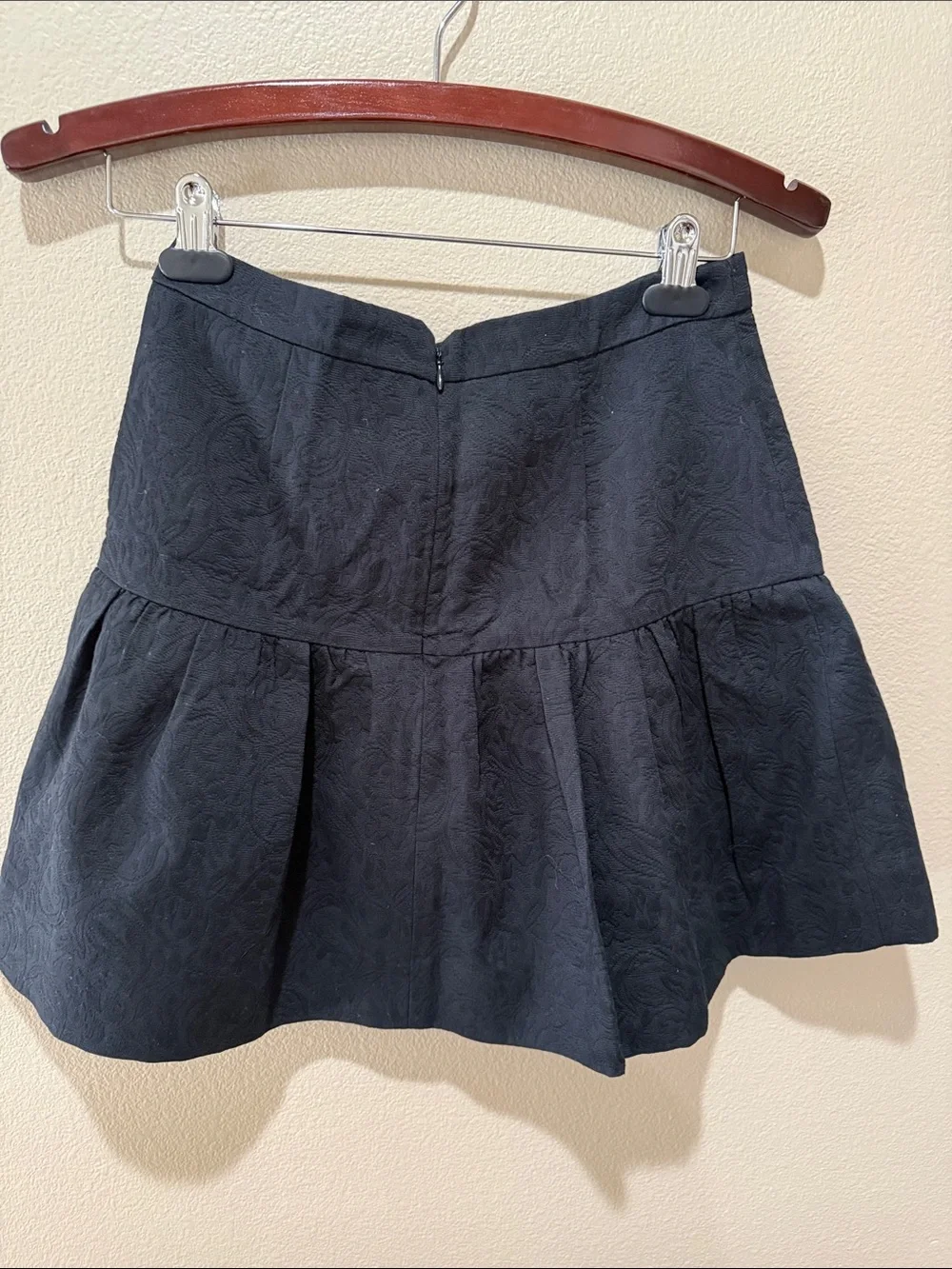 J. Crew Black Textured Flared Skirt